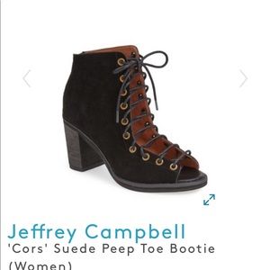 Jeffery Campbell Suede Peep Toe Bootie